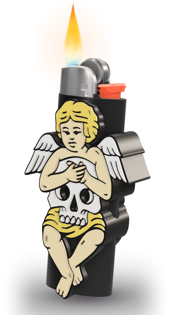 Angel LighterWay case on a lit lighter